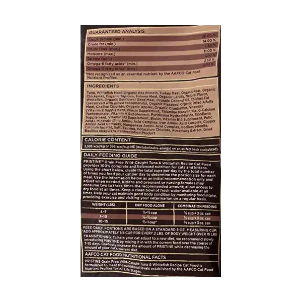 Pristine Wild-Caught Tuna & Whitefish Cat Food, 48 OZ 3