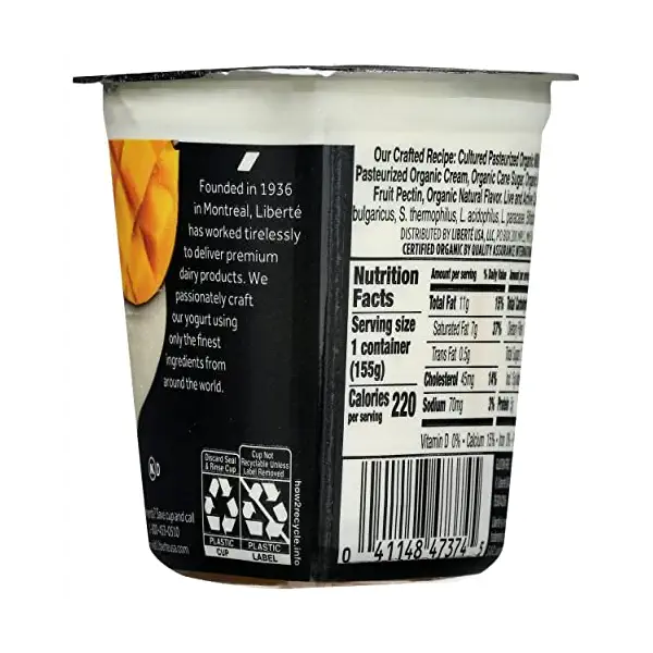 Organic Whole Milk Mango Yogurt, 5.5 OZ 2