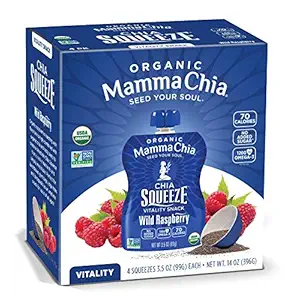 Organic Wild Raspberry Chia Squeeze, 400 GR
