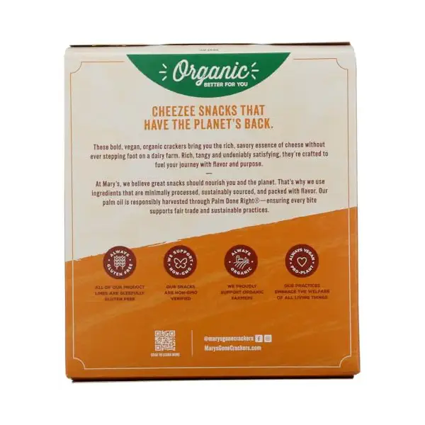 Organic Cheddar Cheezee Crackers, 4 OZ 2