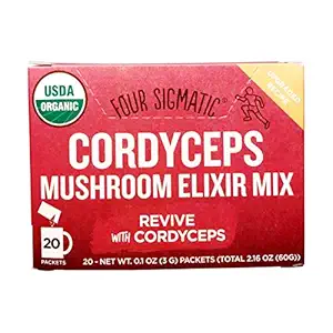 Organic Mushroom Elixir Mix with Cordyceps 20 Count, 0.1 OZ