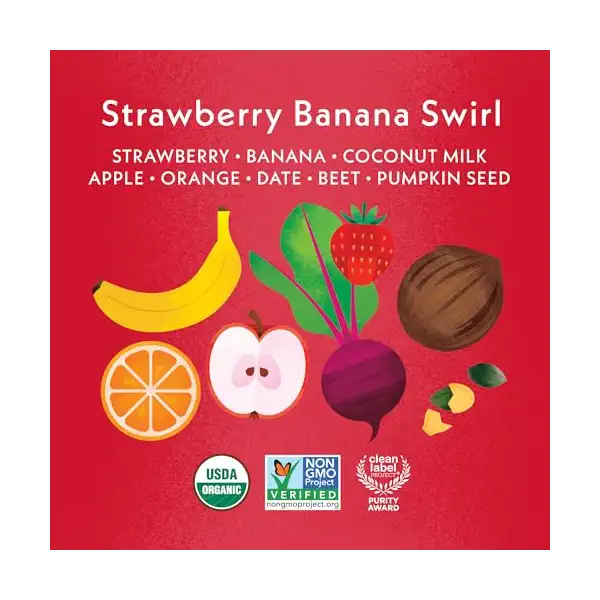 Organic Strawberry Banana Swirl Dairy Free Smoothie, 4 OZ 2