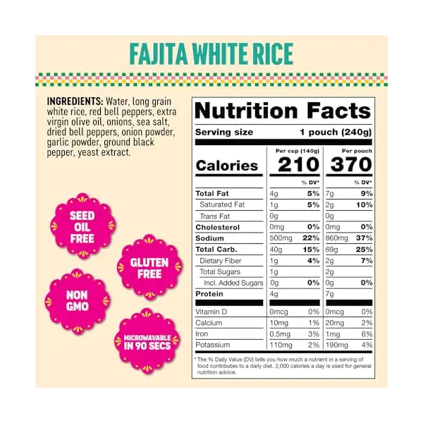 Fajita White Rice, 8.5 OZ 2