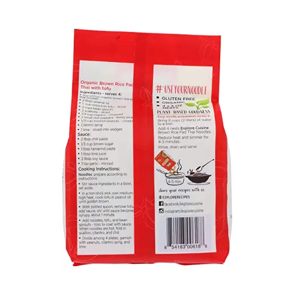 Organic Brown Rice Pad Thai Noodles, 8 OZ 2