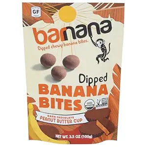 Organic Dark Chocolate Peanut Butter Banana Bites, 3.5 OZ