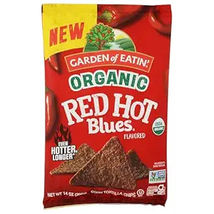 Organic Red Hot Blues Corn Tortilla Chips, 14 OZ