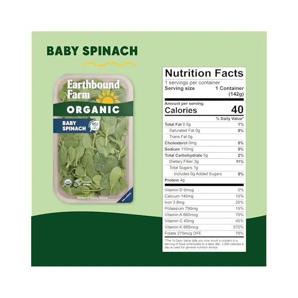 Organic Baby Spinach, 8 OZ 4