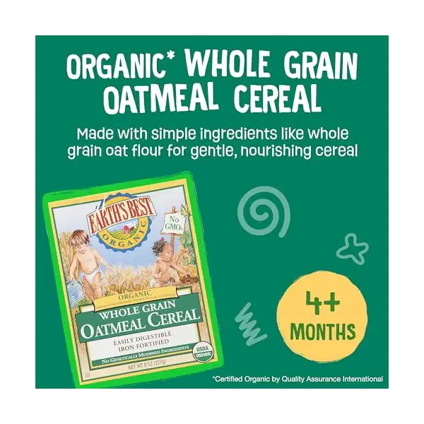Organic Whole Grain Oatmeal Cereal, 8 OZ 3