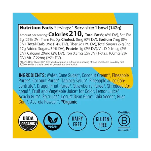 Organic Blue Coconut Pineapple Swirl Bowl, 6 OZ 8