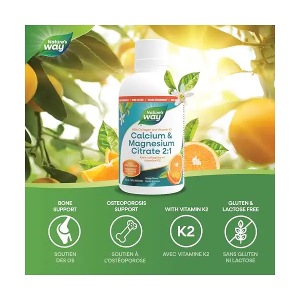 Calcium & Magnesium Citrate 2:1 K2 Liquid Orange 4