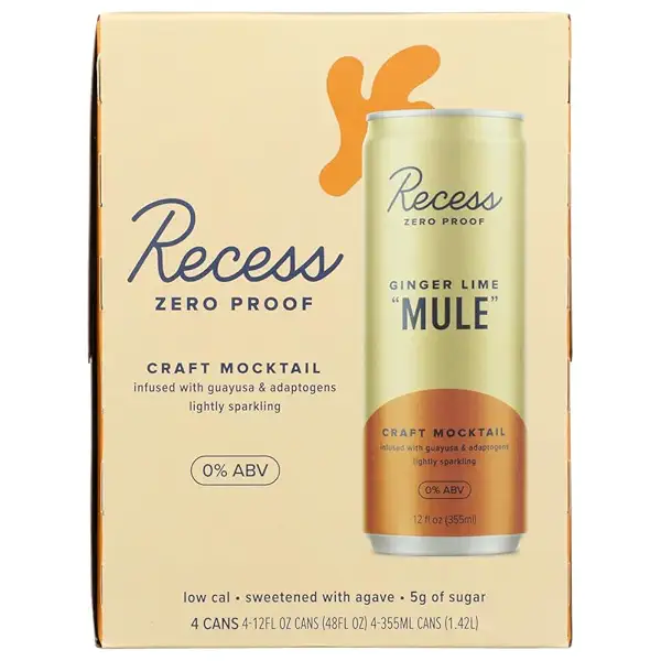Non-Alcoholic Zero Proof Ginger Lime Mule Mocktail 4pk Cans, 355 ML 1