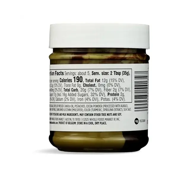 WHOLE FOODS MARKET Chocolate-Pistachio Duo Nut Butter Spread, 6.7 OZ 2