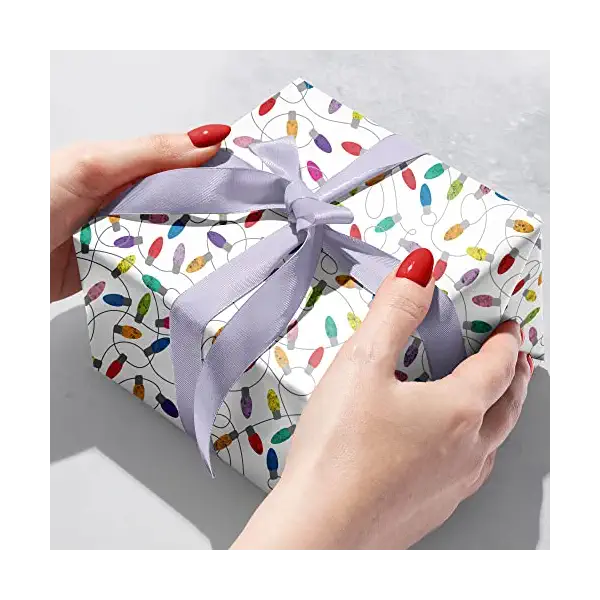 Christmas Lights White Jumbo Roll Wrap, 1 EA 2