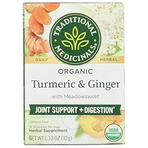 Organic Meadowsweet Turmeric Ginger Tea 16Ct, 16 CT