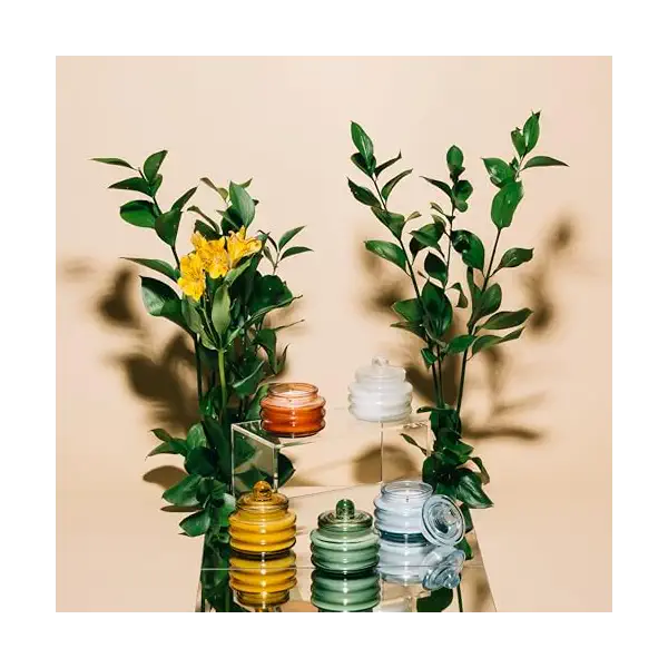 Meyer Lemon Yellow Glass Candle with Lid 3