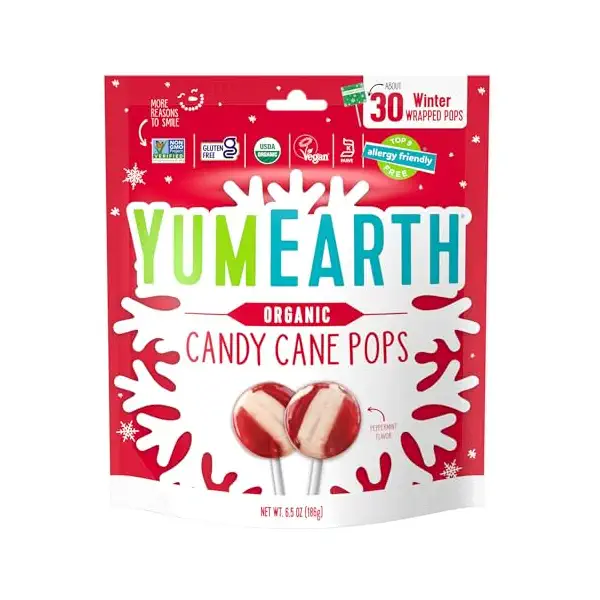Organic Candy Cane Pops, 186 GR 1