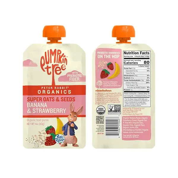 Organic Banana Strawberry Puree Pouch, 4 OZ 3