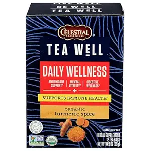 Organic Turmeric Spice Daily Wellness Tea Well, 12 CT