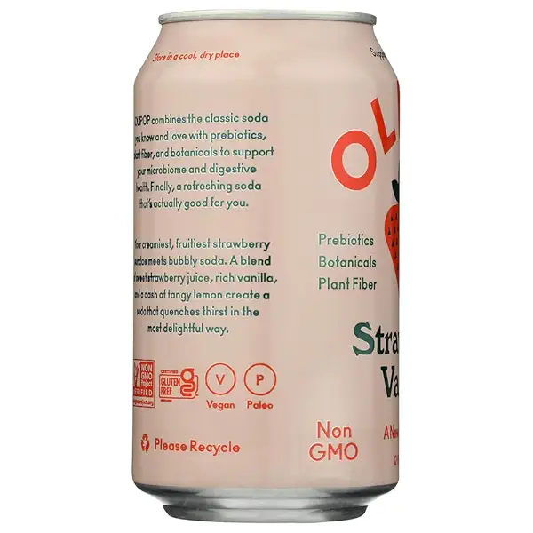 Strawberry Vanilla Prebiotic Soda Sgl 4