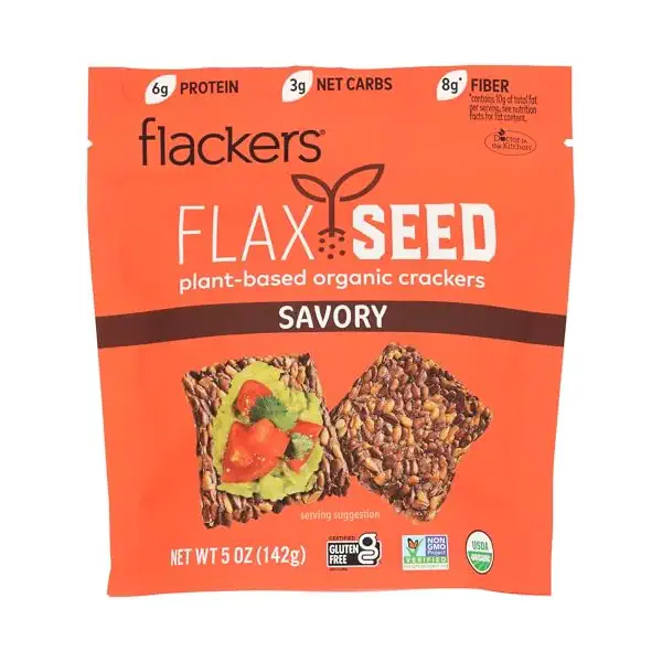 Organic Savory Flax Crackers, 5 OZ 1