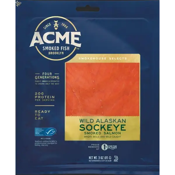 Cold Smoked Sockeye Salmon, 3 OZ 1