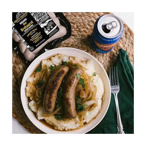 Organic Bier Brat Sausage, 12 OZ 2