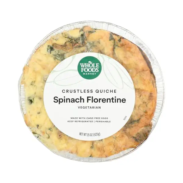 WFM Spinach Florentine Crustless Quiche, 15 OZ 1