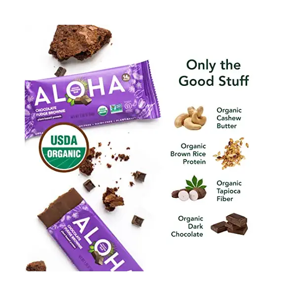 Organic Chocolate Fudge Brownie Protein Bar 12 Count, 1.98 OZ 2