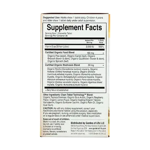 Organic MyKind Vegan D3 Raspberry Lemon Tabs, 36 CT 7