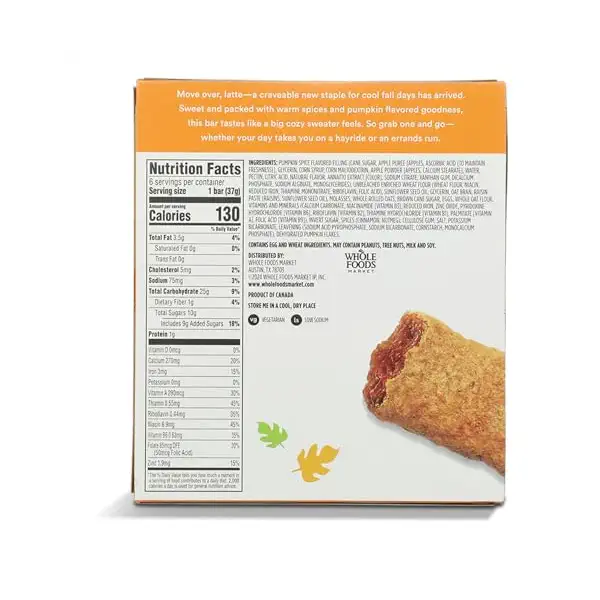 Pumpkin Spice Fruit and Grain Bars, 7.8 OZ 2