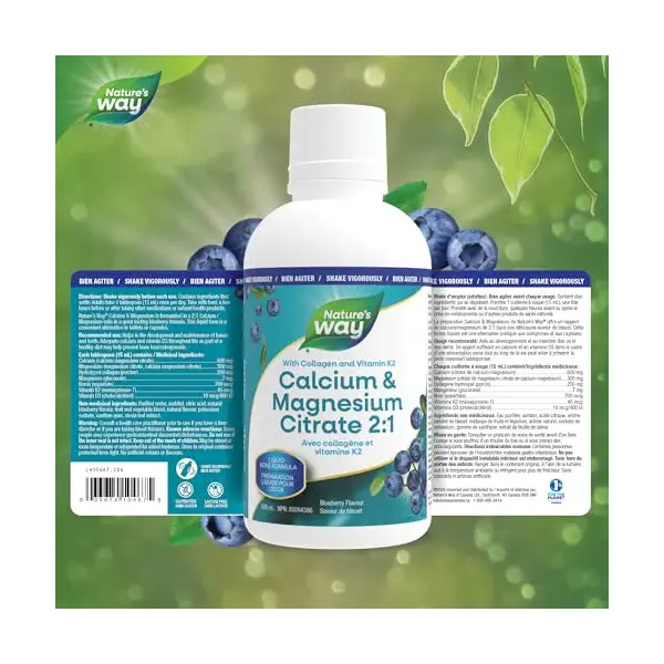 Calcium & Magnesium Citrate 2:1 K2 Liquid Blueberry 7