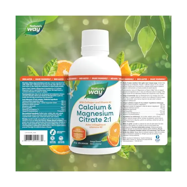 Calcium & Magnesium Citrate 2:1 K2 Liquid Orange 7