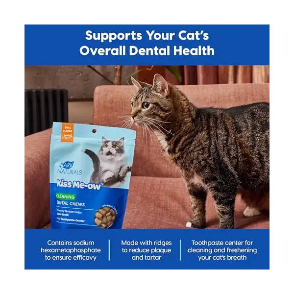 Kiss Me-Ow Cleaning Tuna Dental Cat Chews Crunchy Cat Treats, 3 OZ 3