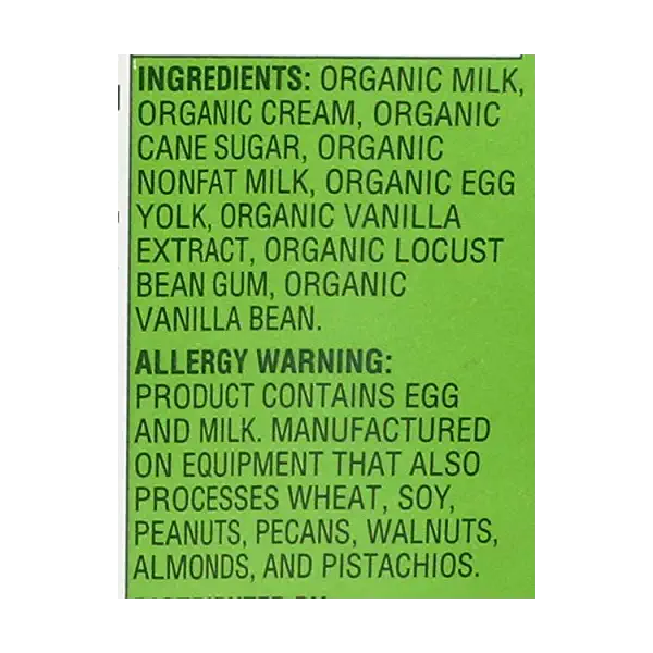 Organic Vanilla Bean Ice Cream, 48 FZ 4