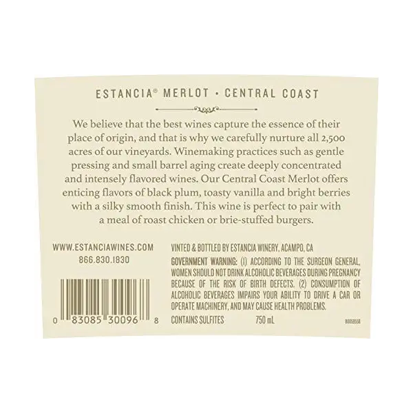 Merlot, 750 ML 3