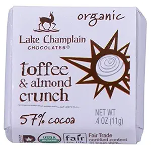 Organic Toffee Almond Crunch Dark Chocolate Square, 0.4 OZ