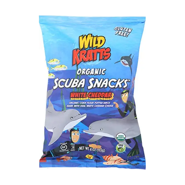 Organic Scuba Snacks White Cheddar Puffs, 4 OZ 1