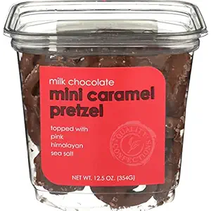 Milk Chocolate Caramel Pretzel w Pink Sea Salt, 12.5 OZ