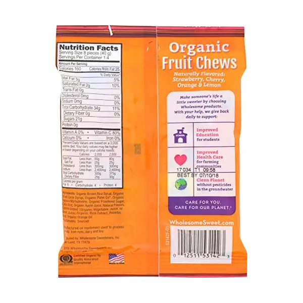 Organic Fruit Chews, 2 OZ 2