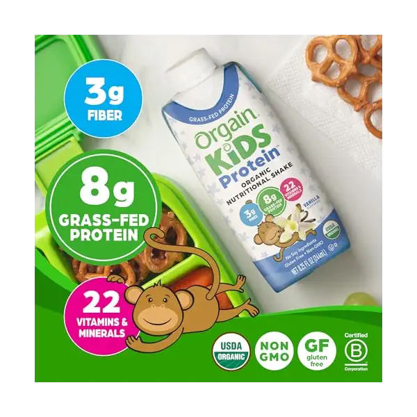 Organic Kids Vanilla Nutrition Protein Shake 4pk, 8.25 FZ 5