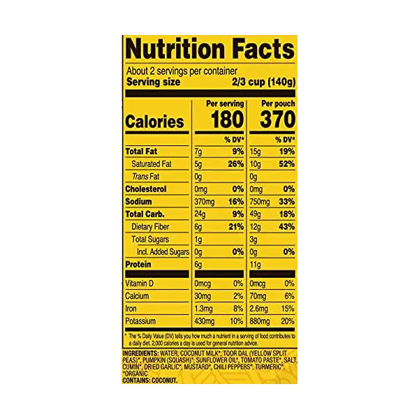 Organic Coconut Squash Dal, 10 OZ 8