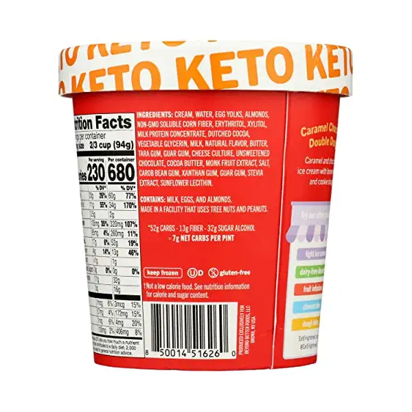 Caramel Chocolate Double Dough Keto Ice Cream, 1 PT 2