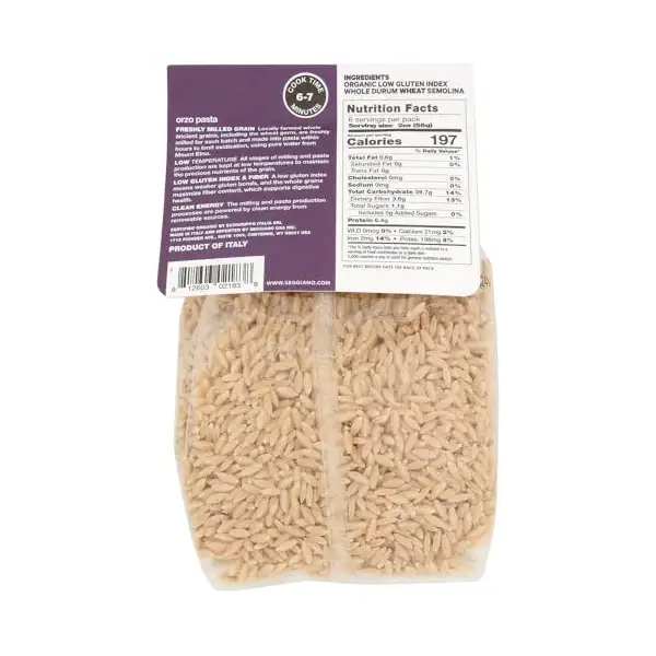 Organic Orzo Ancient Grain WW Pasta, 13.2 OZ 2
