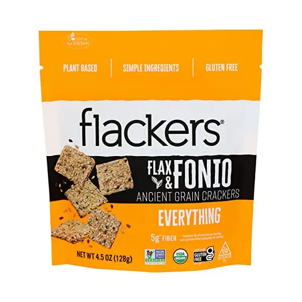 Organic Flax & Fonio Flackers, 4.5 OZ 1