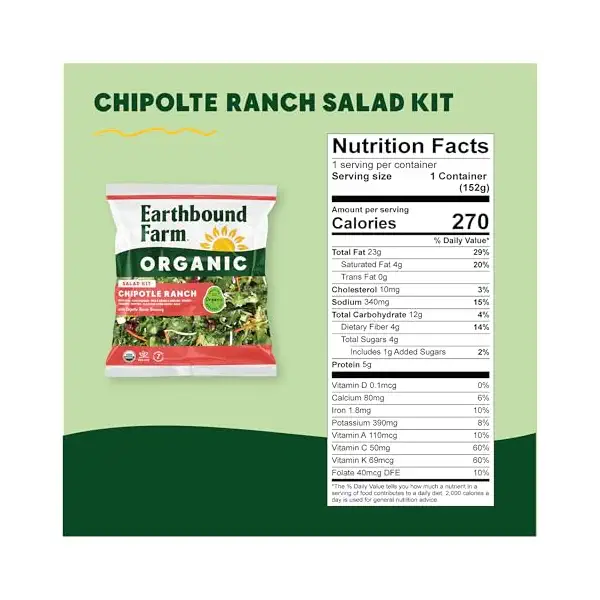 Organic Chipotle Ranch Salad Kit, 5.35 OZ 4