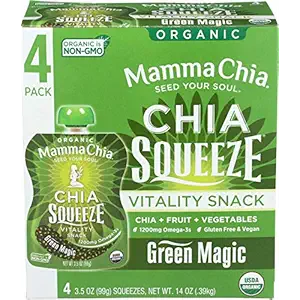 Organic Green Magic Chia Squeeze Snack 4 Pack, 3.5 OZ