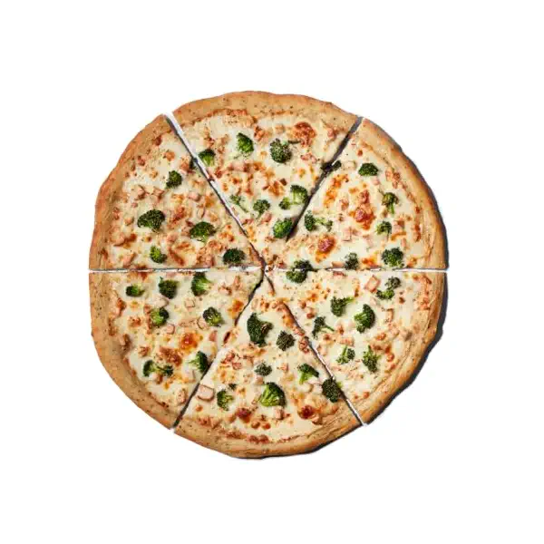 Broccoli Chicken Alfredo Pizza 1