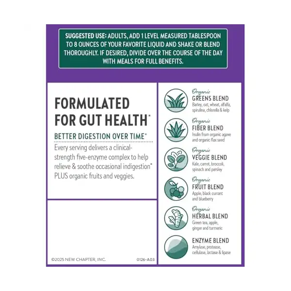 Organic All Flora Digestive Super Greens, 7.4 OZ 8