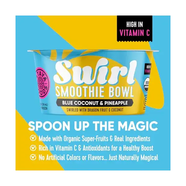 Organic Blue Coconut Pineapple Swirl Bowl, 6 OZ 4