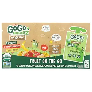 Organic Applesauce Variety Pouch 12 Count, 38.4 OZ